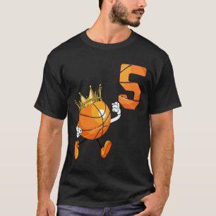 5th Birthday 5 Years Old Bysketbyll Lover Theme Pa T-Shirt