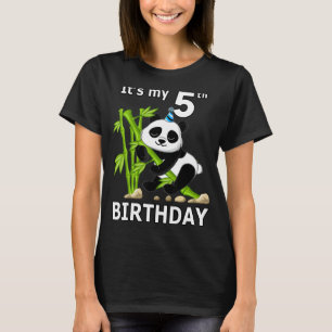5th Birthday  5 Years Old Party Animal Panda  7 T-Shirt