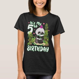 5th Birthday  5 Years Old Party Animal Panda T-Shirt