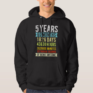 5th Birthday 5 Years Old Vintage Retro 60 Months Hoodie