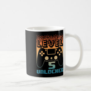 5th Birthday Art For Boys Level 5 Unlocked Gamer 5 Coffee Mug