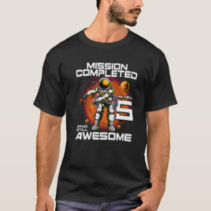 5Th Birthday Astronaut 5 Years Old Outer Space Bir T-Shirt