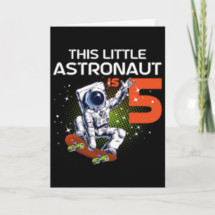 5th Birthday Astronaut Skateboarding 5 Year Old Sp Card