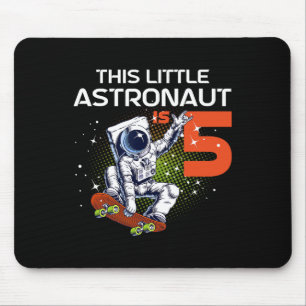 5th Birthday Astronaut Skateboarding 5 Year Old Sp Mouse Pad