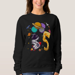 5th Birthday Astronaut Space Balloons 5 Years Old Sweatshirt