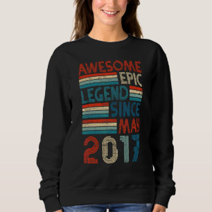 5th Birthday Awesome Epic Legend Since May 2017 Sweatshirt