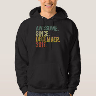 5th Birthday Awesome Since December 2017 5 Year Ol Hoodie