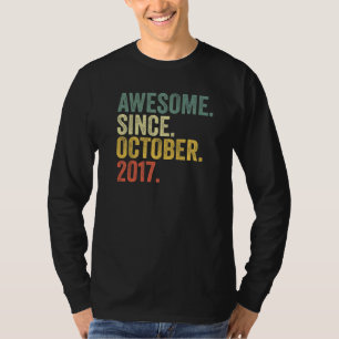 5th Birthday Awesome Since October 2017 5 Year Old T-Shirt