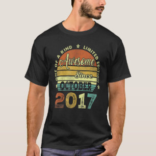 5th Birthday  Awesome Since October 2017 5 Years O T-Shirt
