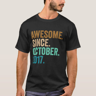 5th Birthday  Awesome Since October 2017 5 Years O T-Shirt