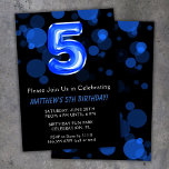 5th Birthday Balloons Kids Blue Boy Party Invitation<br><div class="desc">5th birthday balloons kids boy blue party 5th birthday party invitation for a 5 year old boy with modern script writing and fun blue foil balloons.</div>