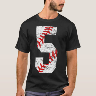5th Birthday Baseball Big Number Five 5 Year Old B T-Shirt