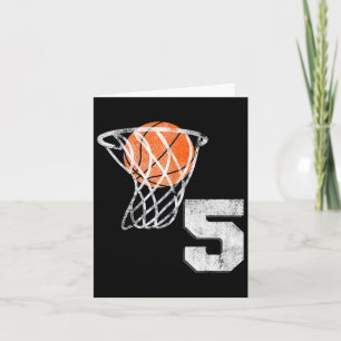 5th Birthday Basketball Five 5 Years Old Boys Kids Card