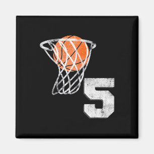 5th Birthday Basketball Five 5 Years Old Boys Kids Magnet