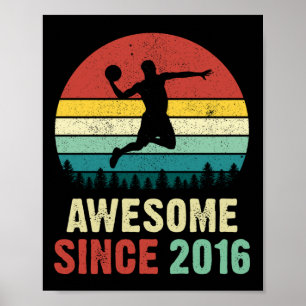 5th Birthday Basketball Lovers Awesome Since 2016  Poster