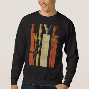 5th Birthday Basketball Sport  Boys Retro Born In  Sweatshirt