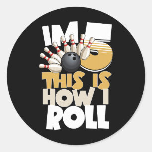 5th Birthday Bowling Kids I'm 5 This Is How I Roll Classic Round Sticker