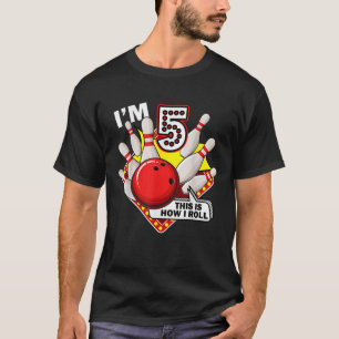 5th Birthday Bowling Theme 5 Year Old Funny B Day T-Shirt