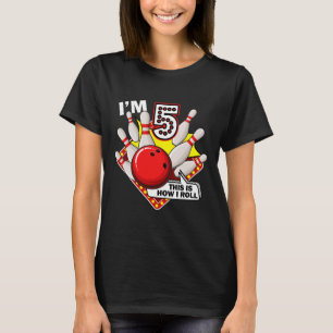 5th Birthday Bowling Theme 5 Year Old Funny B-day T-Shirt