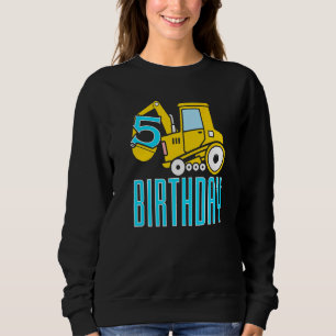 5th Birthday Boy 5 Year Old Excavator Birthday Dec Sweatshirt