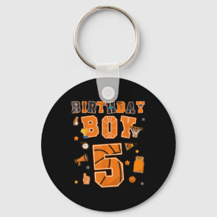 5th Birthday Boy 5 Yr Basketball Party Five Years Key Ring