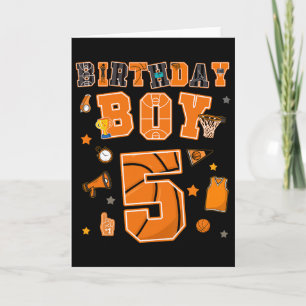 5th Birthday Boy 5 Yr Sketll Party Five Years Old  Card
