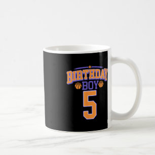 5th Birthday Boy Basketball Lover 5 Years Old Bday Coffee Mug
