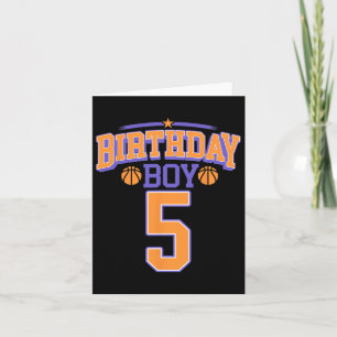 5th Birthday Boy Bysketbyll Lover 5 Years Old Bday Card