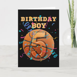 5th Birthday Boy Five 5 Years Old Sketll Players T Card