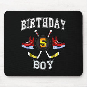 5th Birthday Boy  - Ice Hockey  5 years old kid Mouse Pad