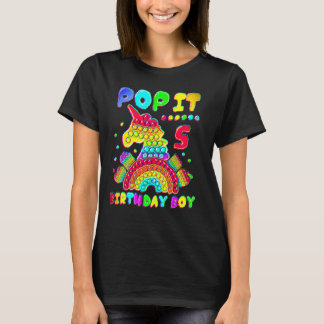 5th Birthday Boy Pop It Fidget Toy 3 Year Old Birt T-Shirt