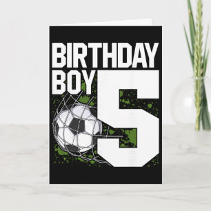 5th Birthday Boy Soccer Fan 5 Years Old Card