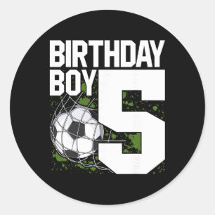 5th Birthday Boy Soccer Fan 5 Years Old Classic Round Sticker
