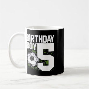 5th Birthday Boy Soccer Fan 5 Years Old Coffee Mug