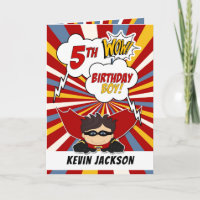 5th Birthday Boy Superhero Comic Theme