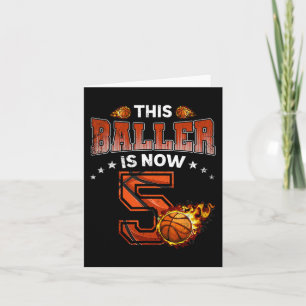 5th Birthday Boys Basketball Player Gifts 5 Years  Card