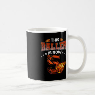 5th Birthday Boys Basketball Player Gifts 5 Years  Coffee Mug