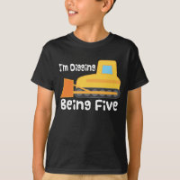 5th Birthday Bulldozer Construction Truck Tshirt