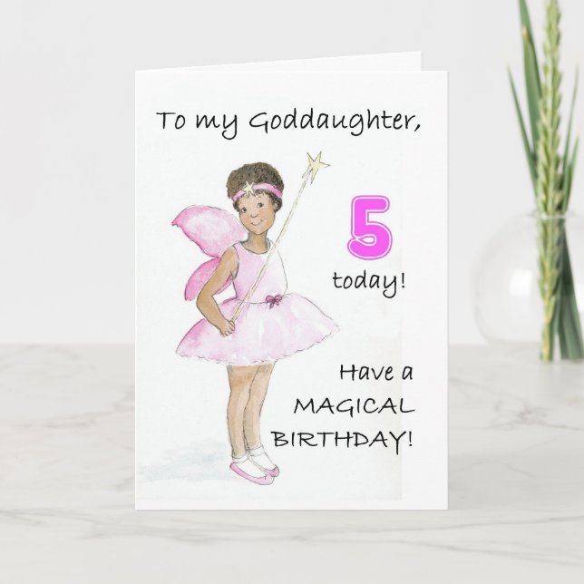 5th Birthday Card for a Goddaughter (Front)