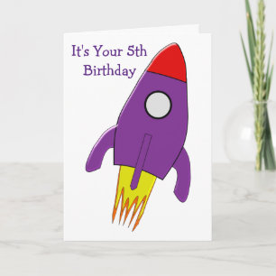 5th Birthday Card Rocket Design