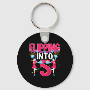 5th Birthday Cheer Girl Five Year Old Cheerleader Key Ring