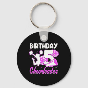 5th Birthday Cheerleader Girl 5 Years Old Cheerlea Key Ring