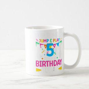 5th Birthday Cheerleading Girl Five Year Old Cheer Coffee Mug