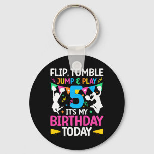 5th Birthday Cheerleading Girl Five Year Old Cheer Key Ring