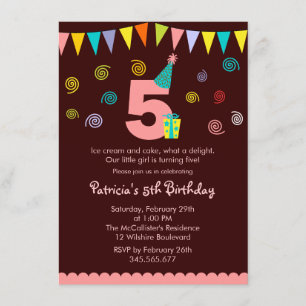 5th Birthday Children's Party Invitation
