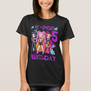 5th Birthday Cute Chibi Kpop Funny 5th Birthday T-Shirt