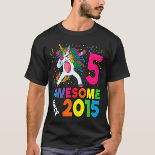 5th Birthday Dabbing Unicorn Party For 5 Years Ol T-Shirt