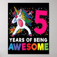 5th Birthday Dabbing Unicorn Party Gift 5 Years Ol