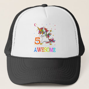 5th Birthday Dabbing Unicorn Party Gift 5 Years Trucker Hat