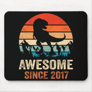 5th Birthday Dinosaur 5 Year Old Boy Kids Awesome Mouse Pad